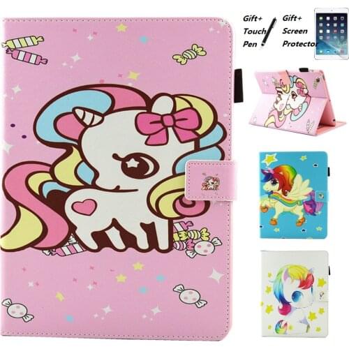 Horse modeling Color Cartoon Pattern Support Protective Cover Case for Samsung Galaxy Tab E 9.6 inch T560 T561
