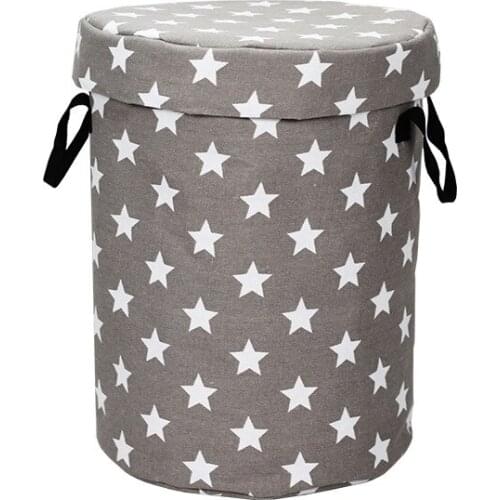 Eco-Friendly Round Cask Prevent Dust Canvas Storage Bag Children Toys Bags Portable Clothes Organizer Decoration Household