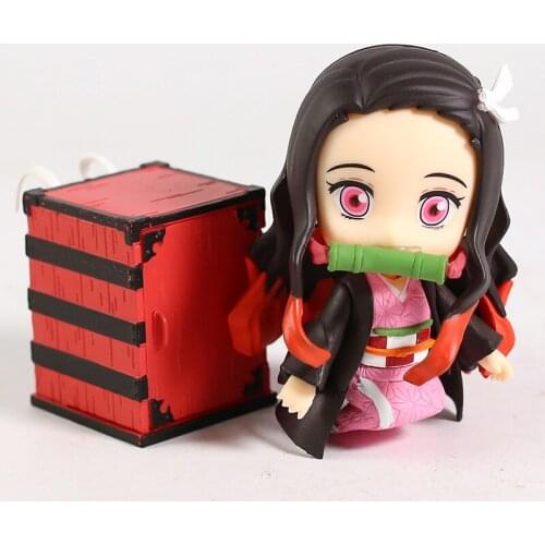 New Demon Slayer Kimetsu No Yaiba Kamado Nezuko PVC Action Face Cartoons Figurine Toys Color Box Gift Collection Ornaments