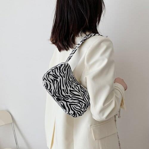 Animal Pattern Print Canvas Shoulder Underarm Bag Vintage Ladies Small Purse Handbags Casual All-match Fashion Women Square Bags