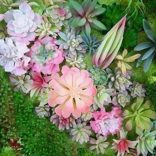 White Flocked Artificial Succulents Bonsai Plants Home Garden Living Room Decoration Flower Arrangement Accessories Fake Plants