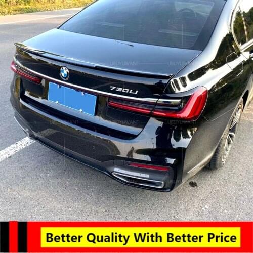 Carbon color & Black Car Rear Trunk Spoiler Wing Lip For BMW G11 G12 7 Series Sedan 4-Door 2018 2019 2020 Boot Lip Wing Spoiler