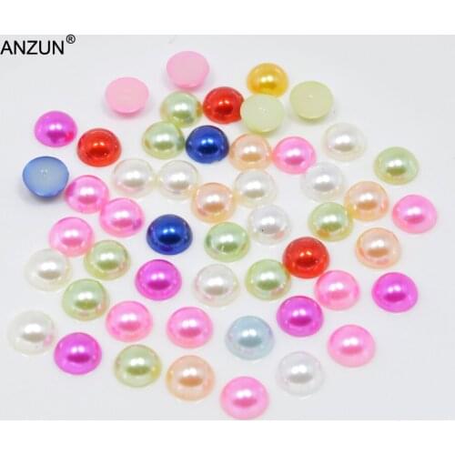 2/3/4/5/6/8/10mm DIY Plastic Imitation Half Pearl Round Flatback Beads Loose Beads Many Colors