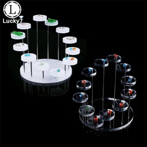 Round Shape Acrylic 12-layer Display Stand Jewelry Props Ring Stand Diamond Jewelry Decoration Display PropsCounter Display Tray