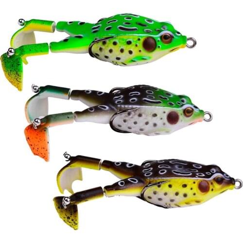 Frog Bait Bass Fishing Bait Realistic Props Frog Soft Bait Fishing Lure With Fishing Hooks Artificial 3D Eyes Fishing Tackle