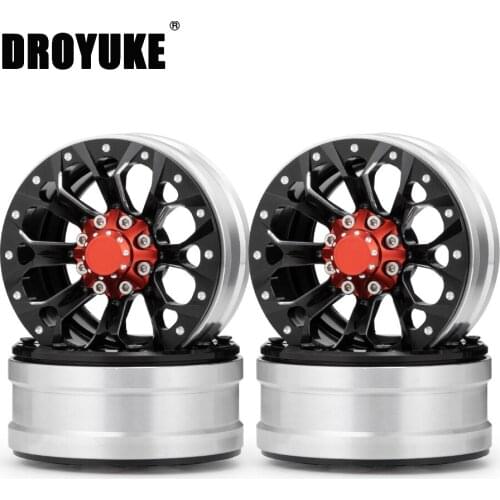 Droyuke 4pcs/pack 1.9 inch Metal Wheel Rims for 1/10 RC Crawler TRX4 SCX1010 90046 90047 D90 RC Toy Accessory