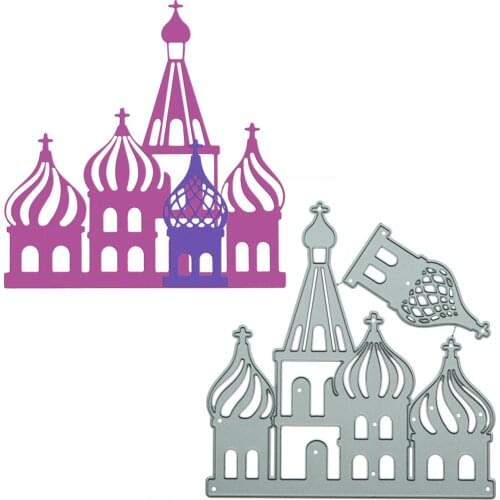 Russia Landmark Kremlin Pattern Metal Cutting Dies For Scrapbooking DIY Photo Album Memory Card Clipart Paper Cutter Stencil