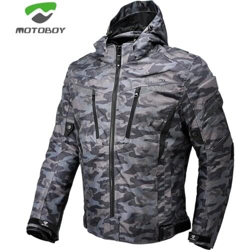 1PCS MOTOBOY Men Moto Motorbike Body Armor Camouflage Waterproof Warm 600D Oxford Reflective Light CE Protect Motorcycle Jacket