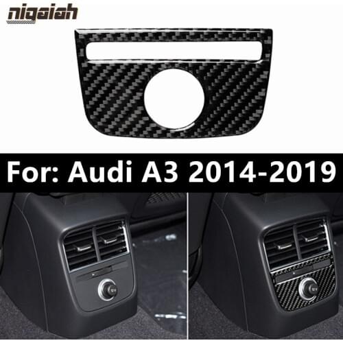 Car Cigarette Lighter Stickers For Audi A3 2014-2019 Protector Cover Cap Carbon Fiber Frame Trim Auto Car Accessories