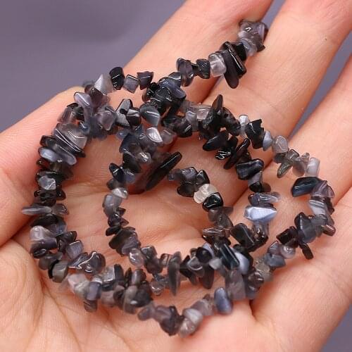 Natural Gem Stone Black Agates Irregular Freeform Chip Gravel Onyx Beads For Jewelry Making DI Necklace Bracelet 3-5-4-6mm 15