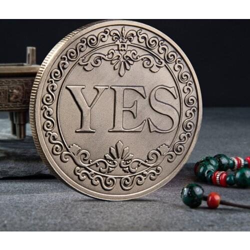 New Commemorative Non-currency Coin Floral YES NO Letter Ornaments Collection Arts Gifts Souvenir Lucky Coin Decision Coin