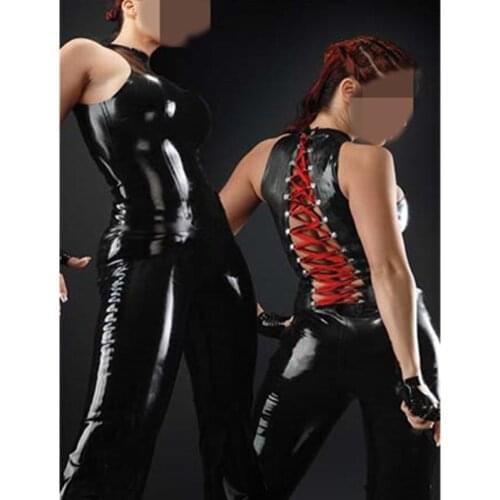 New Sexy Women Jumpsuit Bandage Costumes Spandex Erotic Fetish Catsuit Fetish Latex Faux PVC Leather Jumpsuit