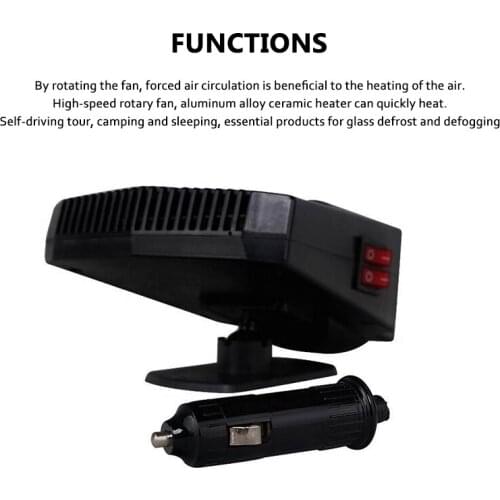 New Car Heater Heating Fan 2 in 1 12V 200W Dryer Windshield Demister Defroster For Vehicle Portable Temperature Control Device