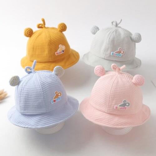 Baby Bucket Hat Super Cute Spring and Autumn General Thin Sunscreen Sunshade Mouse Cartoon Hat Cotton Cap for Baby Boy and Girl