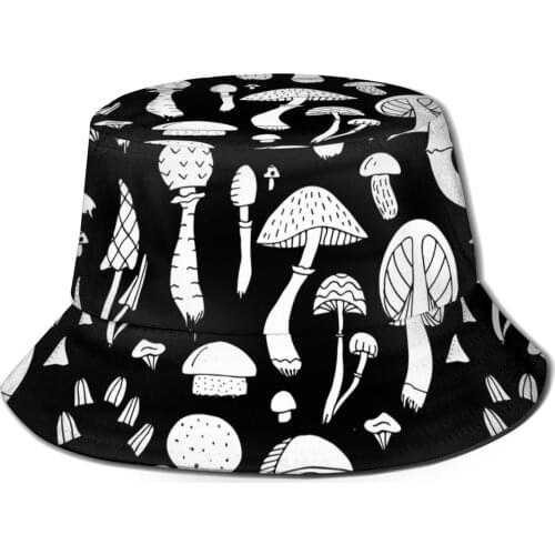 NOISYDESIGNS Mushrooms Colorful Pattern Bucket Hat Unisex Caps Hip Hop Gorros Men Women Summer Cap Beach Sun Fishing Hat Custom