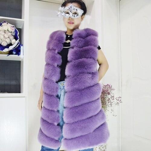 Savabien Women Winter Warm Faux Mink Fur Coat Long Sleeveless Faux Fur Vest Gilet Furry Long Fake Fur Jacket Female Streetwear