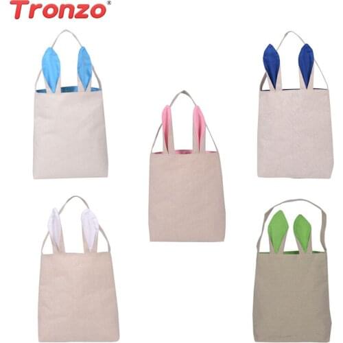 Tronzo Bunny Ear Bag Easter Cloth Gifts Packaging Birthday Party Decor Cute Rabbit Ears Bags Easter Party Favors Bag Decorations