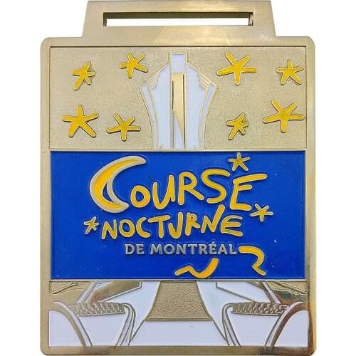 Custom Souvenirs 60mm 3 Soft Enamel Color Custom Zinc Alloy Gold Sports Marathon Running Medal