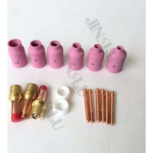 TIG Welding Torch WP17 18 26 Tig Gas Lens Insulator Collet Ceramics Nozzle 17pcs