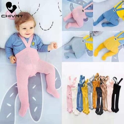Newborn Baby Boys Girls Tights Casual High Waist Cotton Warm Tight Autumn Winter Kids Infant Tights Strap Stockings 0-3 Years