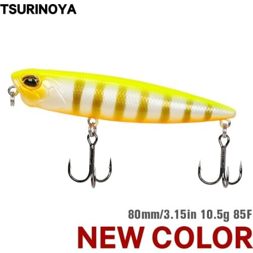 TSURINOYA DW59 85mm 10.5g Floating Pencil Fihsiing Lure Topwater Crankbait Bass Snakehead Hard Baits float Long Casting Jerkbait