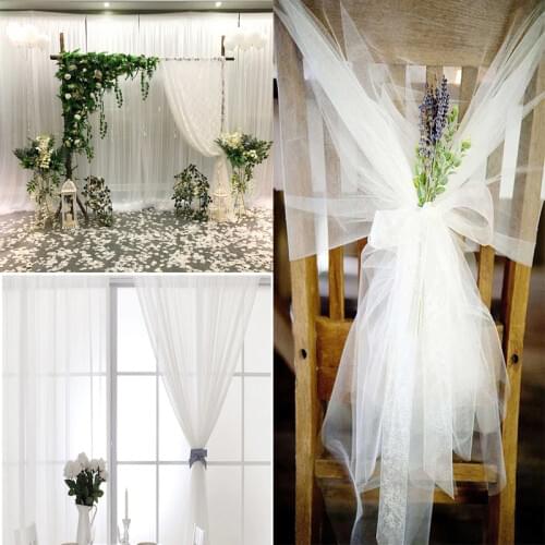 10m Crystal Tulle White Spool Sheer Organza Tulle Fabric for Wedding tulle Mariage Arch Decoration Party DIY Tulle Table Skirt