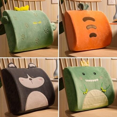Comfort Chair Cushion Waist Cartoon Dog Carrot Seat Pads Non-slip Sofa Chair Cushion Sleeping Back Cushion Stuffed Pillow