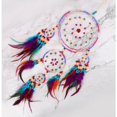 Girls Room Decor Ornaments Dream Catcher Indian Feather Hanging Arts Nordic Wall Decoration Dreamcatcher Wall Pendant