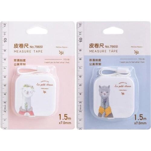 150cm Cartoon Animal Retractable Scale Ruler Tape Portable Tape Measure Sewing Clothing Waist Tape Soft Ruler Measuring Tools