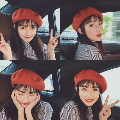 Japanese autumn and winter retro wild winter beret Korean female trend British beet painter hat female net red 2021