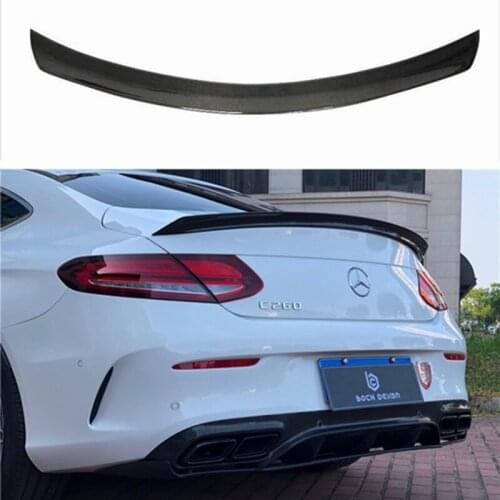 For W205 Carbon Fiber Rear Spoiler Wing C Class 2 doors Sedan 2015 + C180 C200 C250 C300 C450 C43 C63