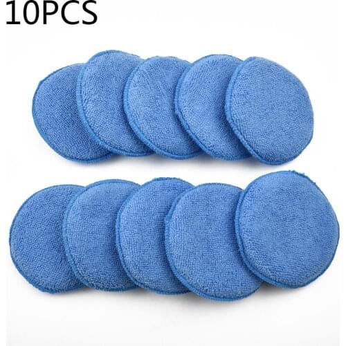 10pcs Car Waxing Polish Microfiber Foam Sponge Applicator Cleaning Detailing Pads Automotive Care Automotive Care Supplies