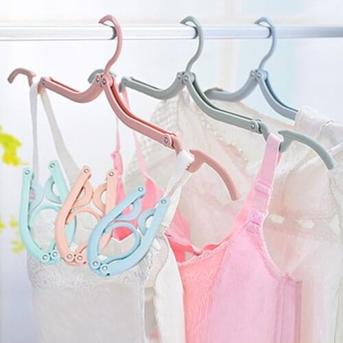 Wonderlife 4pcs Multi-function Folding Travel Hanger Portable Clothes Drying Rack Anti-Slip Foldable Clothes Drying Rack Home