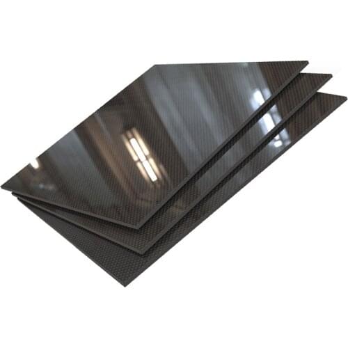 500MM X 600MM Surface Pure Carbon Fiber Panel Board 0.25mm-2.5mm Thickness Composite Hardness Material