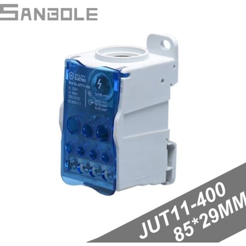 AC/DC Copper JUT11-400 Distributor Large Current Connection Mounting Holes 54MM Terminal Block Rectangle