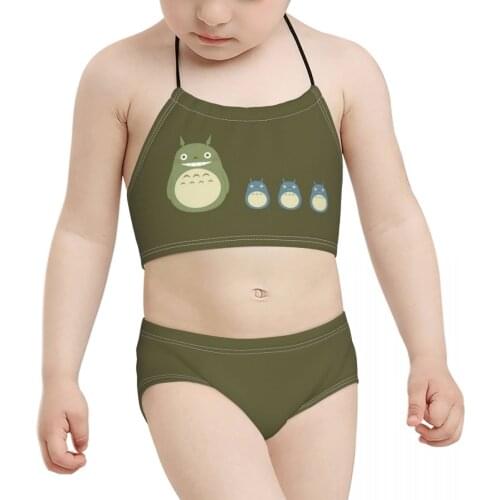 2021 anime Girls Gift Kid Girls Swimwear Children Print Totoro Lovely Cat Bikini Wholesale Brand Baby Girl Swimming Suit