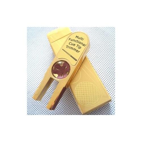 Free shipping 10pcs/lot Golden Muti-functional Cue Tip Trimmers U-shape Billiards Pool Snooker cue tip tool High quality