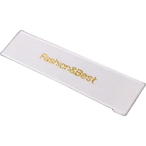 Free Design Two Colors Care Labels For Clothes Ribbon Label Customized Garment Bags Shoes Satin Tags Print Ribbon Wash Tag