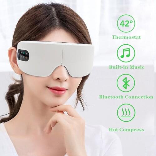 Wireless Smart Eye Massager Bluetooth Music Four Levels of Hot Compress Foldable Air Pressure Heating Massage Relaxation