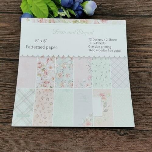 AOKEDIY 24 sheet 6"X6"the think spring patterned paper Scrapbooking paper pack handmade craft paper craft Background pad