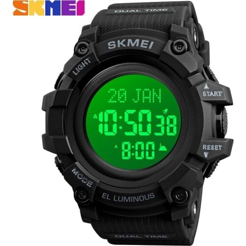 Qibla Digital Watch Men Bookmark Language Selection Muslim Wristwatches Pilgrimage Time Reminder Watches For Islamic SKMEI 2020