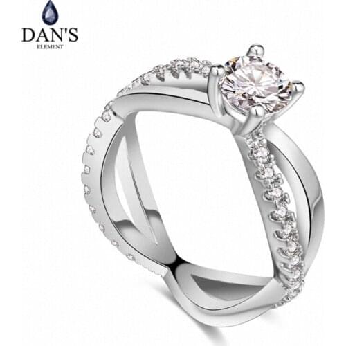 DANS Element Brand Real AAA Zirconia Micro Inlays Rose Gold Color Ring Party For Women Valentine Gift 133533
