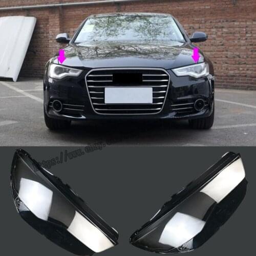 For Audi A6 C7 2016-2018 2pcs Left and Right Front Kit Cover Lens Headlights 2PS Car modification accessories