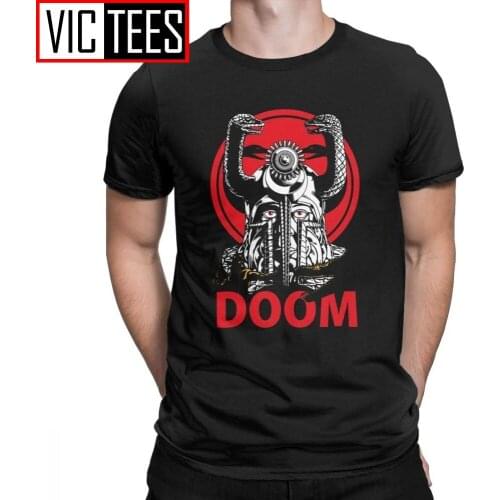 DOOM T Shirt for Men 100 Premium Cotton Vintage T-Shirt Retro Game Conan Barbarian Thulsa Snake Camiseta Tops Happy New Year