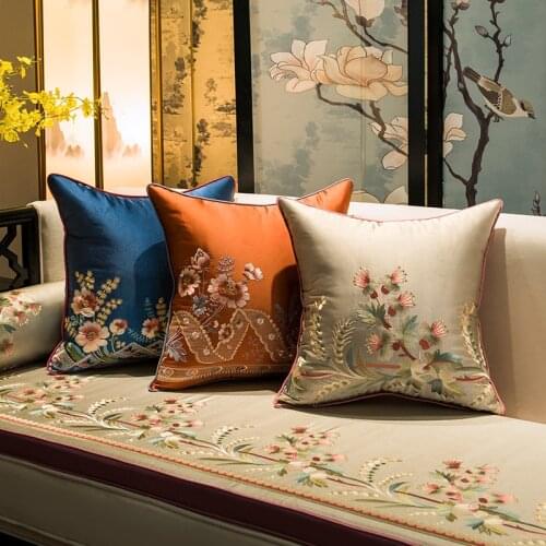 DUNXDECO Cushion Cover Decorative Pillow Case Modern American Style Flora Embroidery Simple Sofa Chair Bedding Coussin Decorate