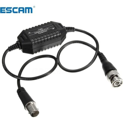 ESCAM Coaxial Video Ground Loop Isolator Balun BNC Male to Female for CCTV Camera