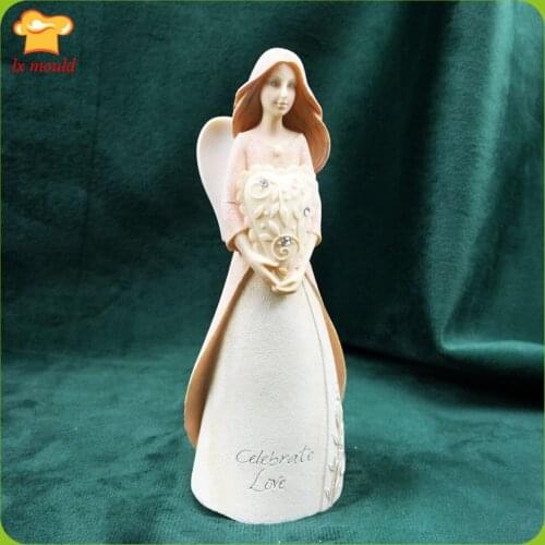 LXYY Faith Angel Silicone Mold Home Candle Plaster Figurine Mould