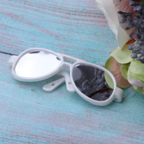 25cm Dolls Sunglasses Big Oval Shape Sunglasses Retro Frame Eyewear for Mellchan Dolls White