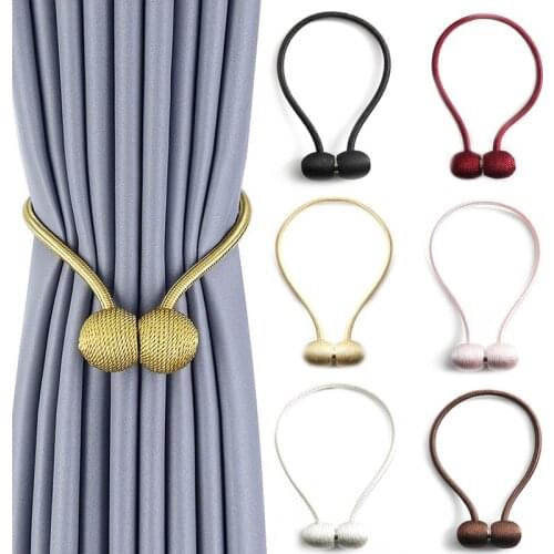 Pearl Curtain Small Magnetic Ball Tie Rope Accessory Rods Accessories Backs Holdbacks Buckle Clips Hook Holder Home Decor WB 072