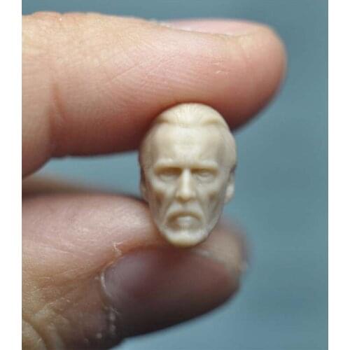 Unpainted 1/18 Dooku Christopher Lee Head Sculpt PVC Male Soldier Head Carving Fit 3.75'' JOYTOY ORI TOY Action Figure
